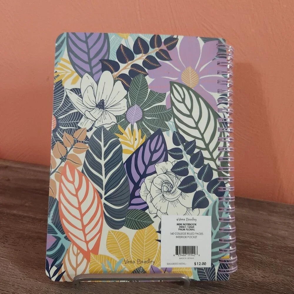 Vera Bradley Non-Dated Planner, Mini Notebook, & Ball Point Pen - Palm Floral